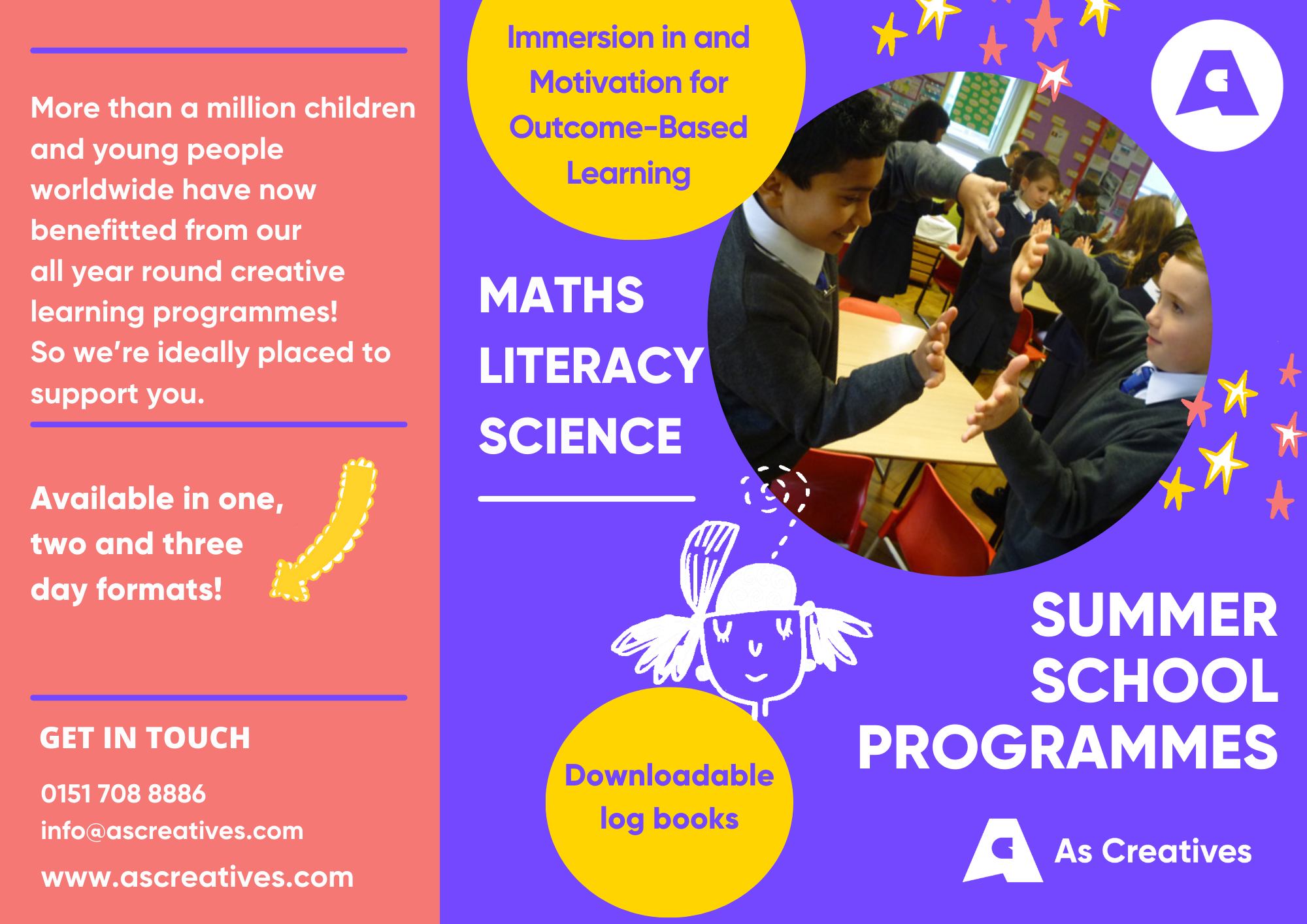 Summer School Programmes 2023 – School Catch Up & Transition Workshops & Programmes